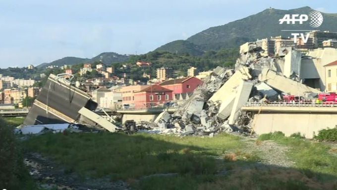 Ascienden a 43 los muertos en Génova por el desplome del puente Morandi