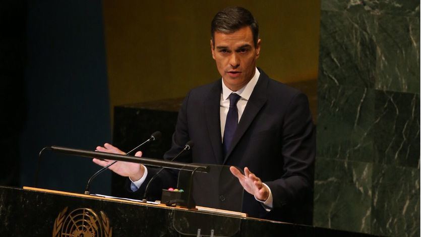 El presidente del Gobierno, Pedro Sánchez interviene en la Asamblea General de Naciones Unidas en su 73 edición.