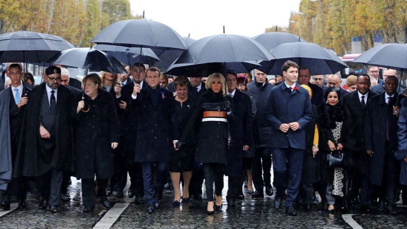 París recuerda el fin de la Primera Guerra Mundial con el nacionalismo como telón de fondo