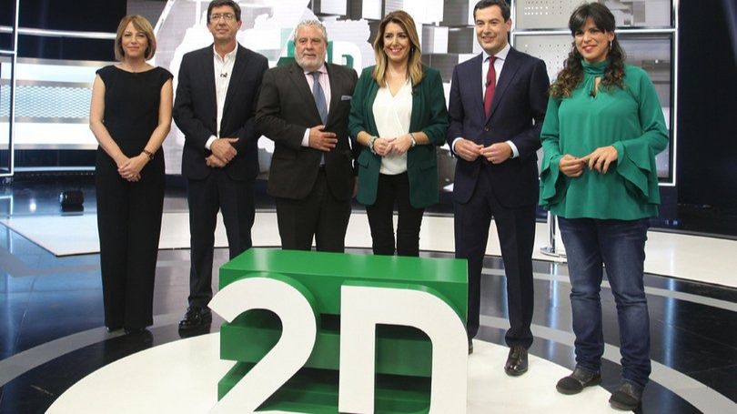 Primer debate electoral en Andalucía: Cs le pide a PP un pacto y PSOE y Adelante Andalucía se distancian