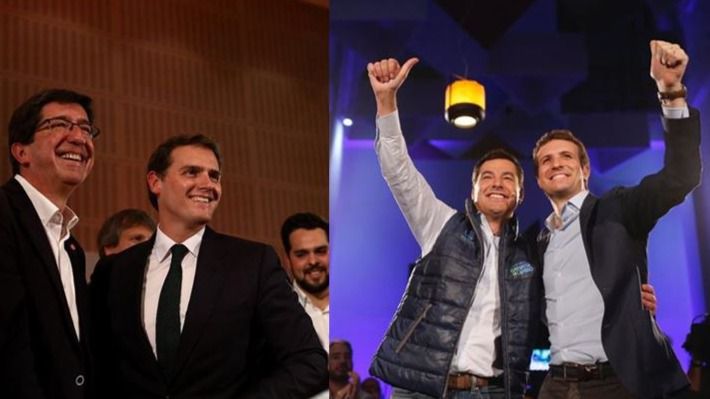 PP y Cs 'abrazan' a VOX mientras se disputan la presidencia de la Junta de Andalucía