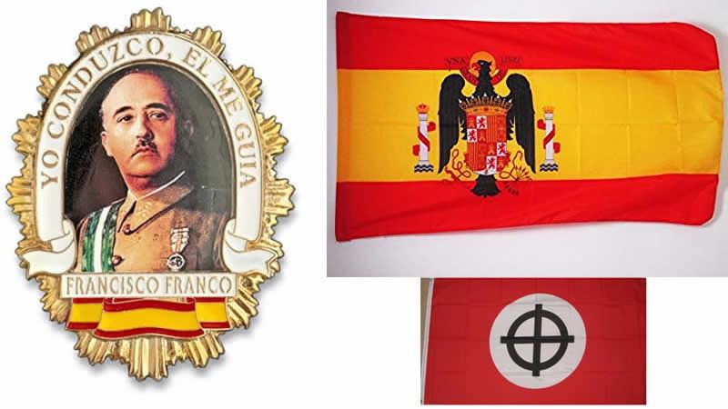 Así permite vender Amazon material fascista y franquista con banderas españolas preconstitucionales