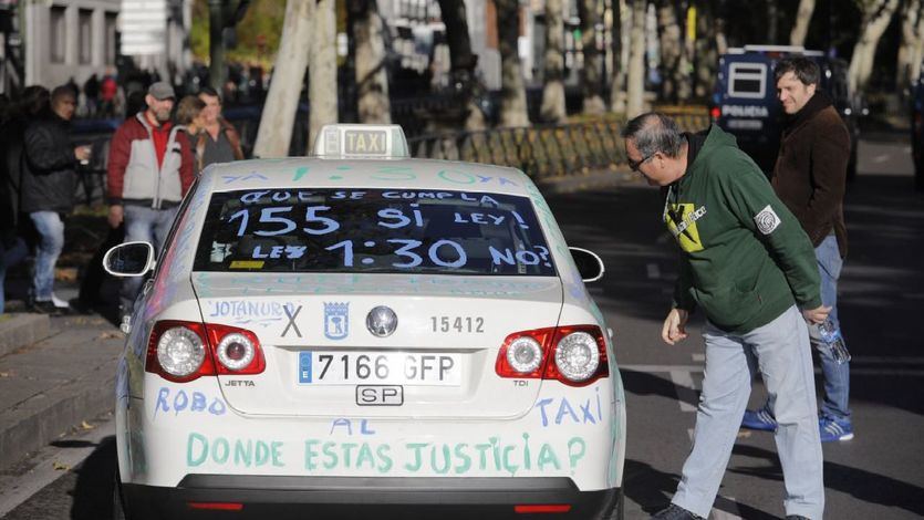 Manifestación de taxistas en Madrid