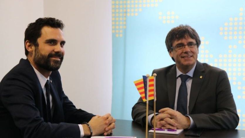 Roger Torrent y Carles Puigdemont reunidos en Bruselas