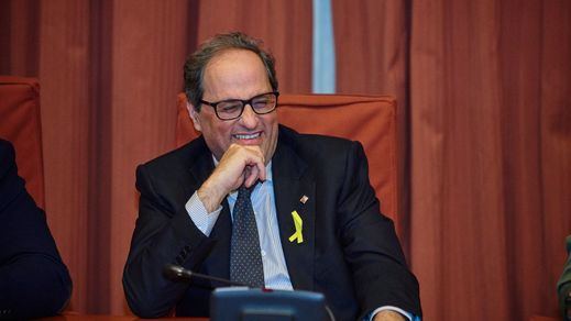 Torra mantiene los lazos amarillos y 'se encomienda' al defensor del pueblo catalán