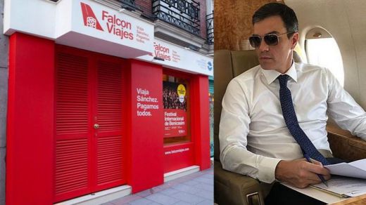 Las juventudes del PP abren la agencia 'Falcon Viajes' junto a la sede del PSOE