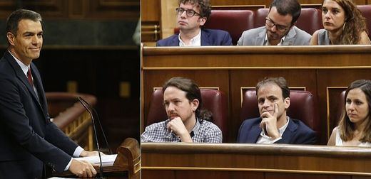 Sánchez realiza un discurso de investidura aún sin el apoyo de Podemos, que guardó silencio y no aplaudió sus propuestas