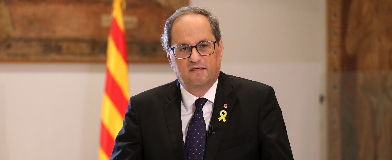 Torra exige una reunión a Sánchez tras los graves disturbios en Cataluña