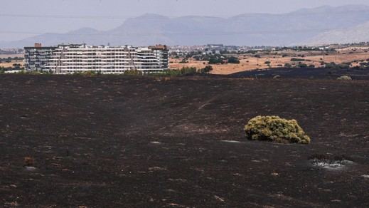 Área calcinada tras el incendio en Tres Cantos del pasado mes de agosto. (Foto: Comunidad de Madrid)
