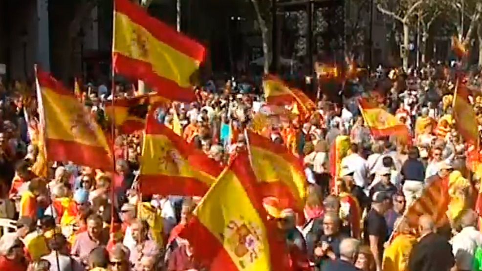 PSOE, PP, Ciudadanos y Vox se unieron en la marcha convocada por Sociedad Civil Catalana