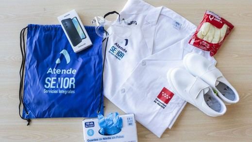 Kit de material entregado a las auxiliares del Servicio de Ayuda a Domicilio