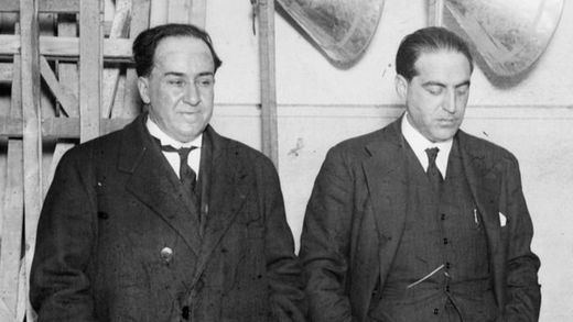 Antonio Machado, a la izquierda, junto a Gregorio Marañón