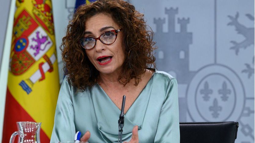 La ministra de Hacienda y portavoz del Gobierno, María Jesús Montero, en su primera rueda de prensa posterior al Consejo de Ministros, como portavoz del Gobierno.