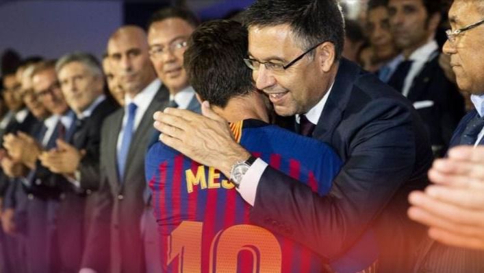 Leo Messi y Josep Maria Bartomeu
