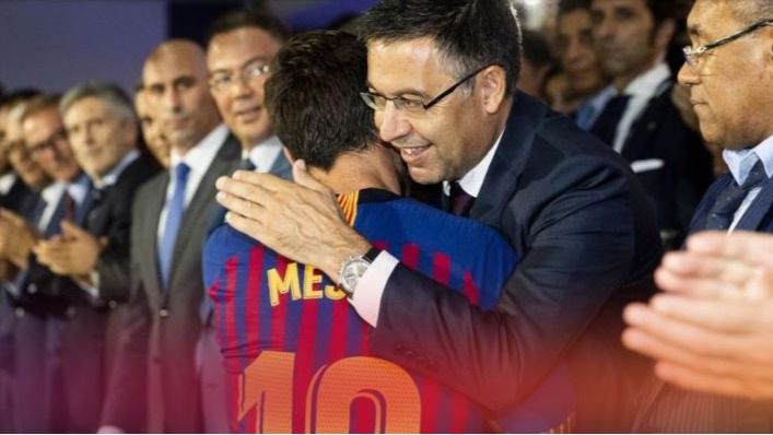 Leo Messi y Josep Maria Bartomeu