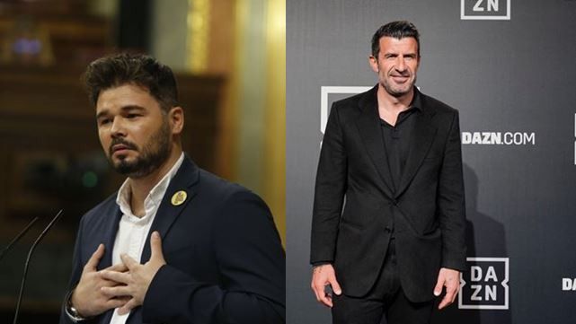 El encontronazo entre Gabriel Rufián y Luis Figo en Twitter