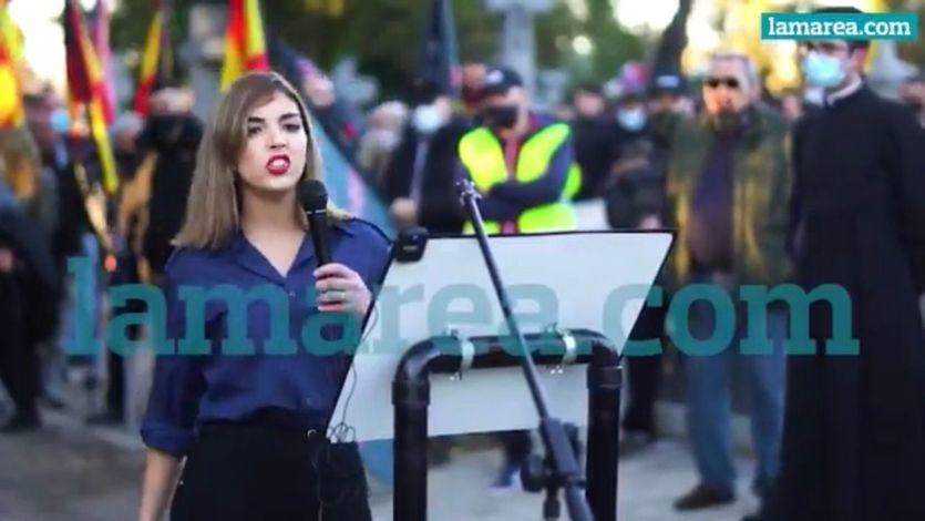 Isabel Peralta, en un acto de homenaje a la División Azul