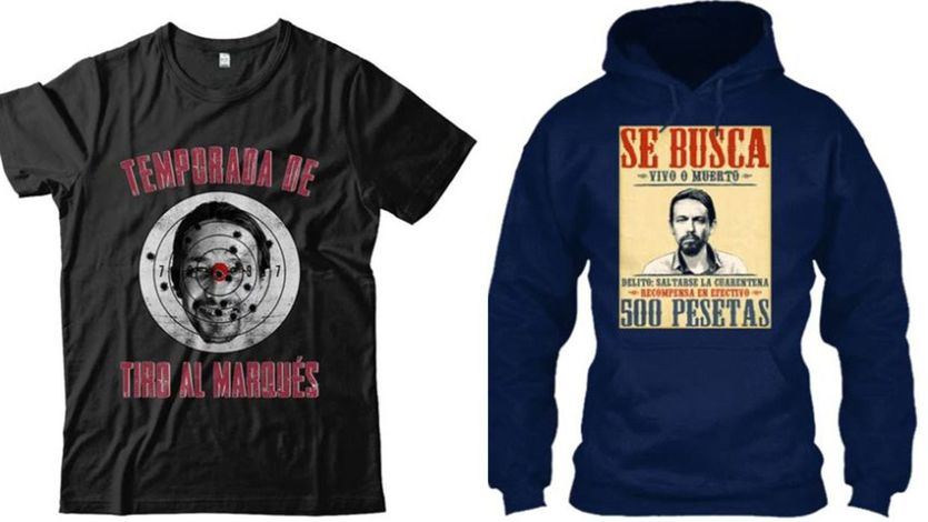 Denunciada una tienda online por vender camisetas que incitan a la violencia contra Pablo Iglesias
