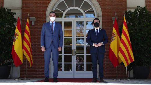 Primera reunión oficial entre Pedro Sánchez y Pere Aragonès en Moncloa