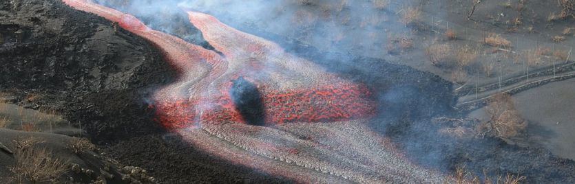 Avance de la colada de lava en La Palma