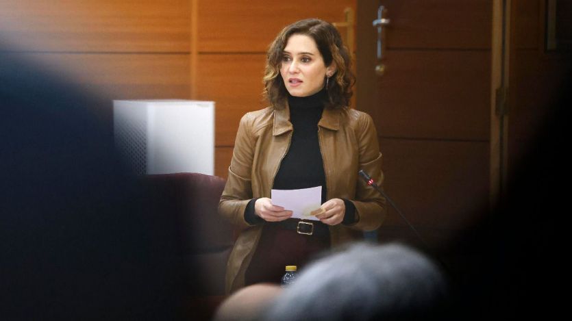 La presidenta Ayuso, en la Asamblea de Madrid