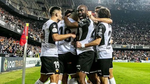 El Valencia celebra gol