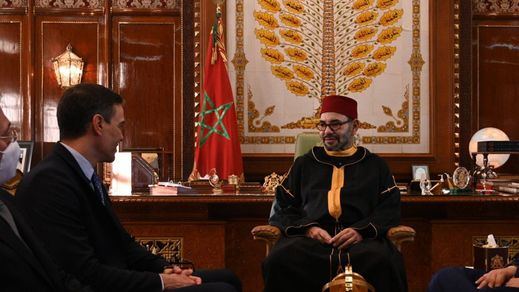 Pedro Sánchez, en su encuentro con el rey de Marruecos, Mohamed VI