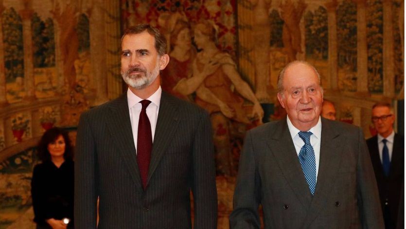 El Rey emérito, Juan Carlos I, con Felipe VI
