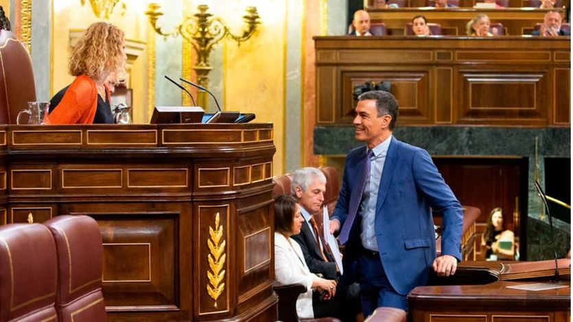 Pedro Sánchez, durante su comparecencia ante el Pleno