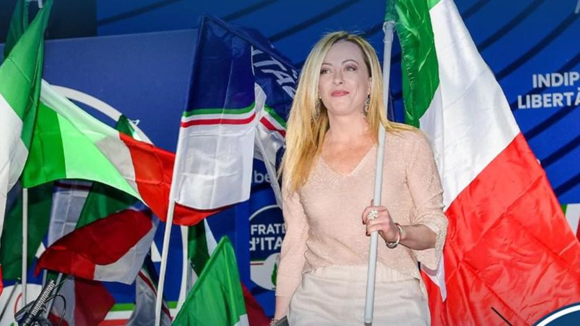 Giorgia Meloni del partido Fratelli d'Italia 