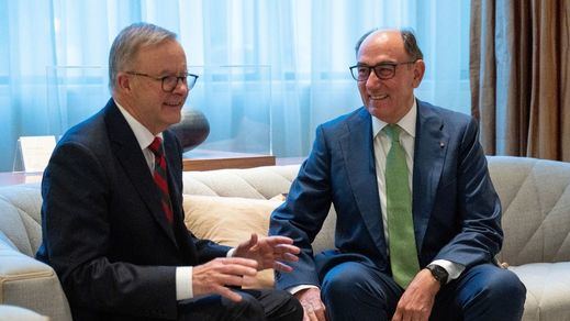 Ignacio Galán, presidente de Iberdrola, con el primer ministro de Australia, Anthony Albanese