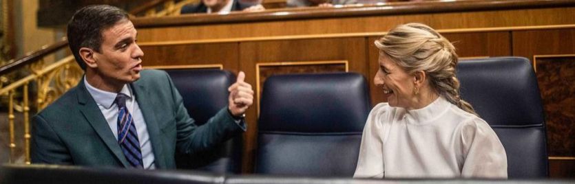 Pedro Sánchez y Yolanda Díaz, en el Congreso