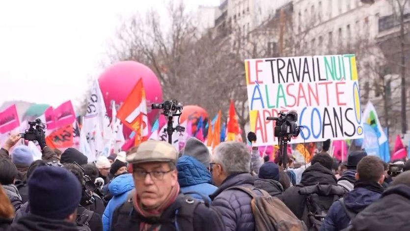 Manifestación en Francia contra la reforma de las pensiones