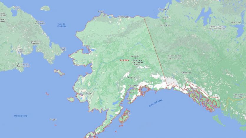 Mapa del estado de Alaska
