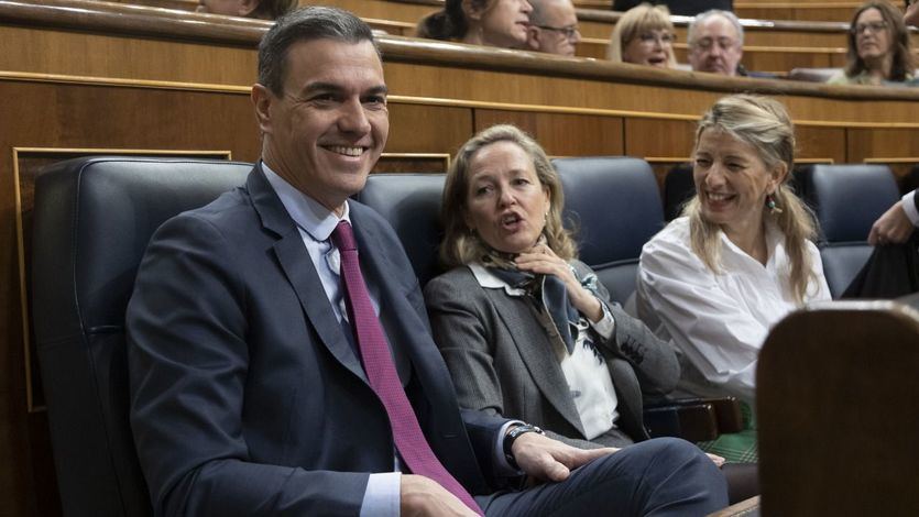 Sánchez, Calviño y Yolanda Díaz, en el Congreso