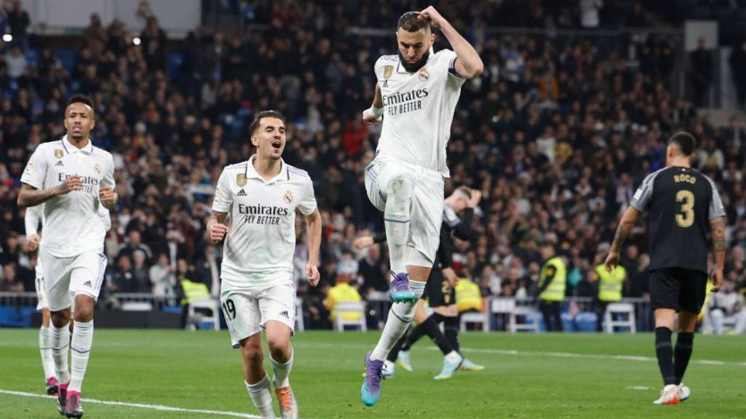Benzema celebra un gol del Real Madrid