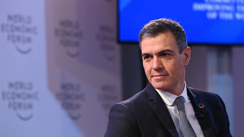  El presidente del Gobierno, Pedro Sánchez, en el Foro de Davos