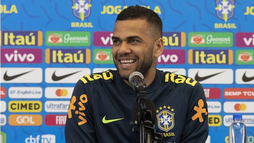 Dani Alves, con la selección brasileña