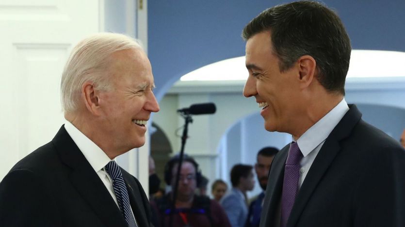 El presidente del Gobierno, Pedro Sánchez, y el presidente de EEUU, Joe Biden