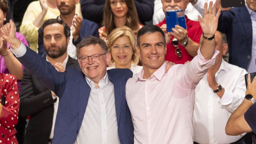 Pedro Sánchez, junto a Ximo Puig