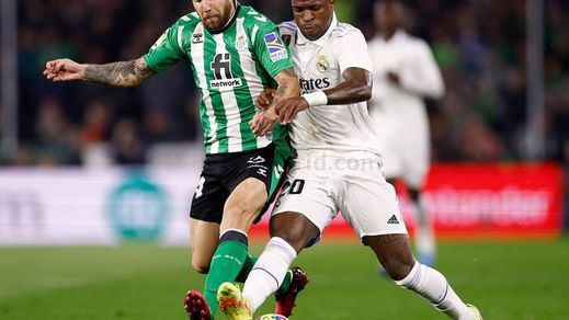 Vinicius, en el Benito Villamarín contra el Betis