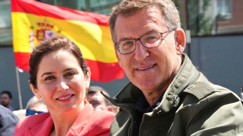 Isabel Díaz Ayuso y Alberto Núñez Feijóo en Getafe