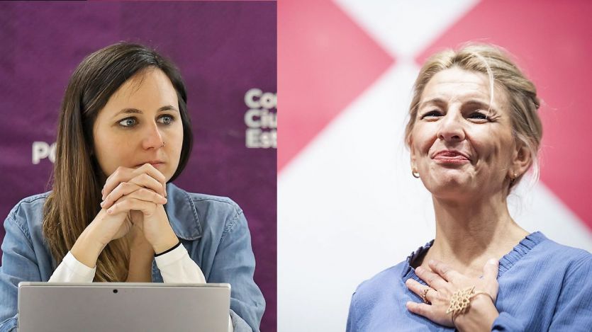 Ione Belarra de Podemos y Yolanda  Díaz de Sumar