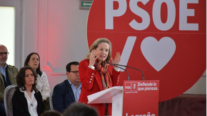 Nadia Calviño, en un acto del PSOE