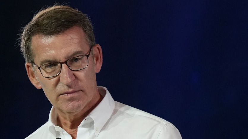 Alberto Núñez Feijóo en un acto en un mitin