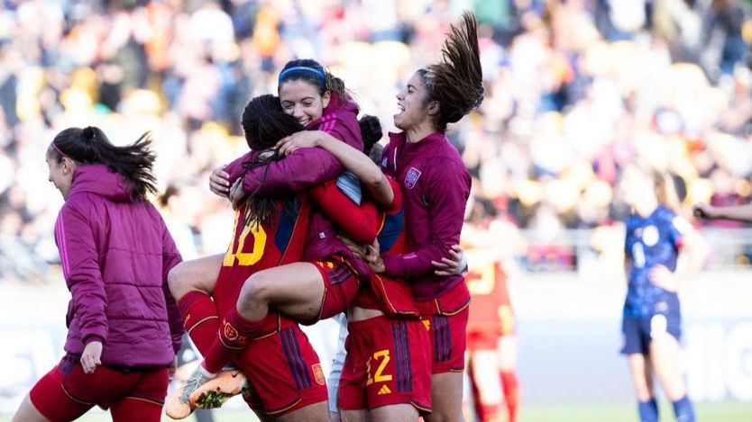 Jugadoras de España en el partido contra Países Bajos