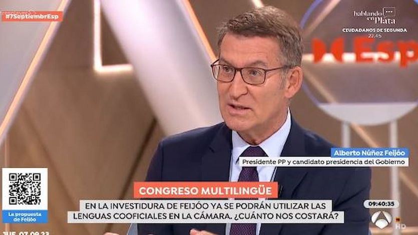 Alberto Núñez Feijóo, líder del PP en Espejo Público 