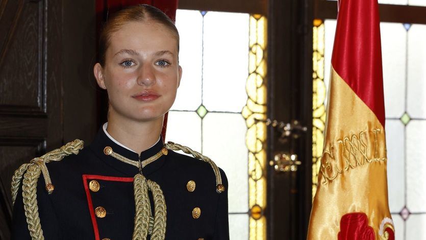 La Princesa de Asturias, Leonor, en su jura de bandera como cadete militar