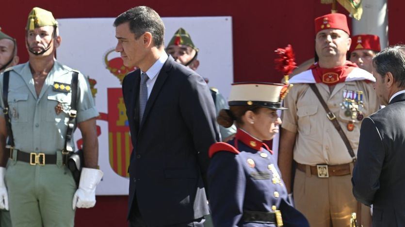 Pedro Sánchez, en el desfile militar del 12 de octubre