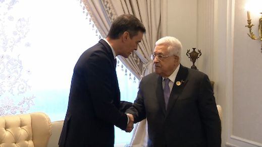 Pedro Sánchez y Mahmoud Abbas